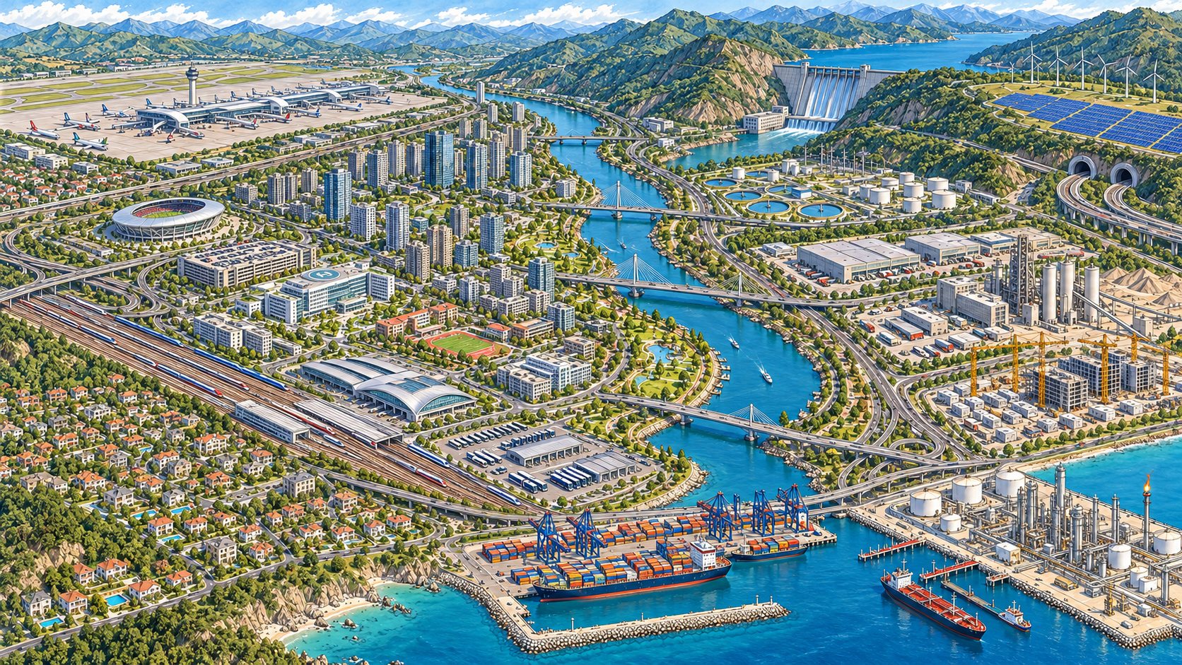 KingKrete City: 22 project types in one city